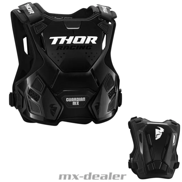 Thor Guardian MX Roost Kinder Brustpanzer Brustschutz Enduro Motocross Schwarz