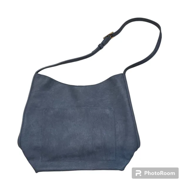 Miztique Handbag Shoulder Purse Bag Gray Blue Vegan Leather