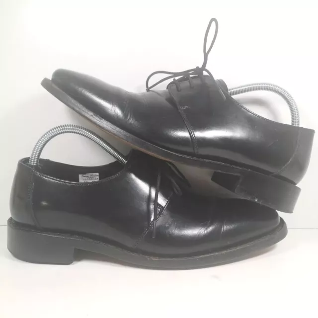 Samuel Windsor Mens Shoes UK 8 Black Leather Lace Up Plain Toe Formal Handmade
