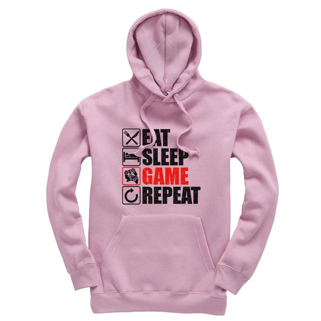 Eat Sleep Game Repeat Kids Hoodie Hooded Sweatshirt Gaming Gamer Ages 3-13 2