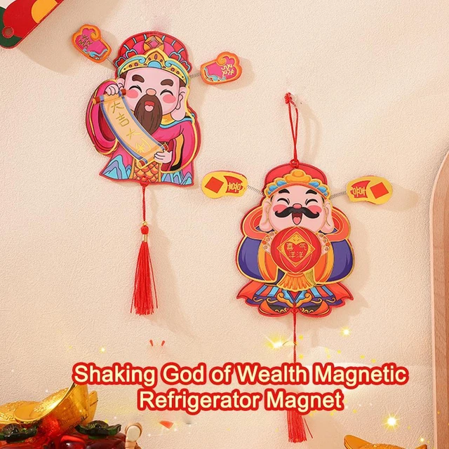 WEALTH GOD FRIDGE 2024 New Year Ornament Spring Festival Fridge