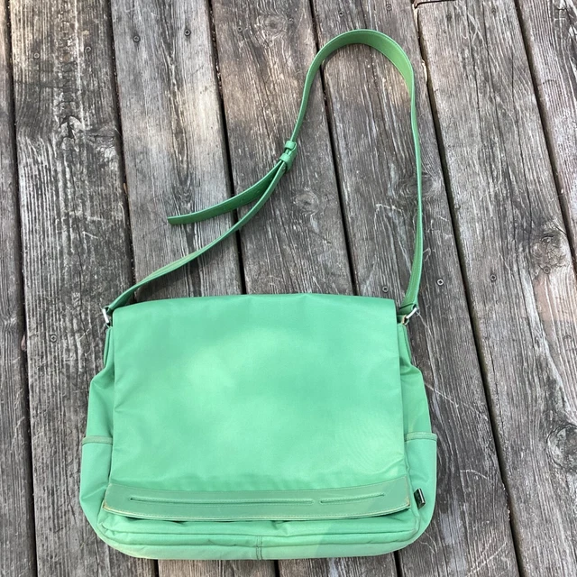 Tumi Green Nylon Messenger Bag Crossbody Tech Laptop