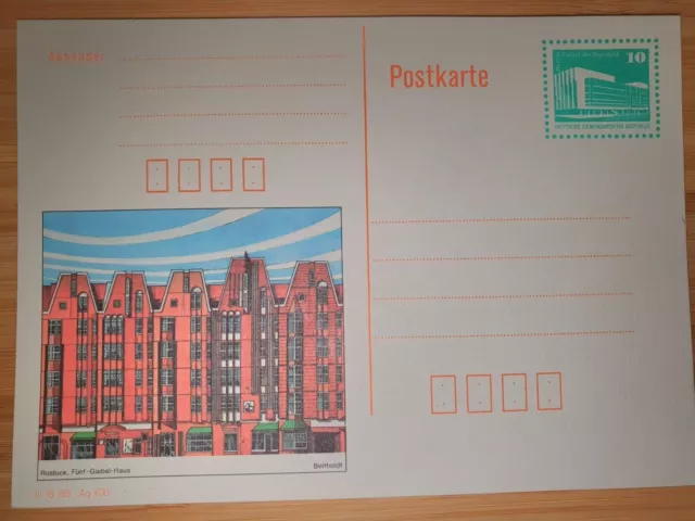 Bildpostkarte Rostock, Ganzsache, Bauwerke, Mi. Nr. P 91, ungebraucht