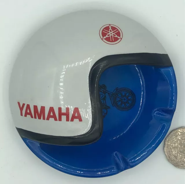 Vintage 1960s YAMAHA DT1 ENDURO Motorcycle Helmet ADVERTISING ASHTRAY Advert