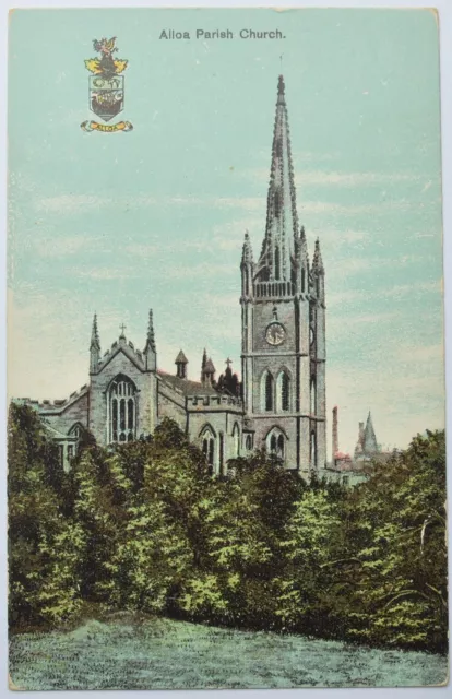 VINTAGE POSTCARD ALLOA Parish Church