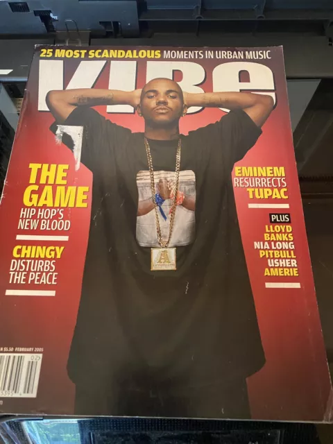 VIBE Magazine Feb 2005 Eminem Resurrects Tupac, The Game, Pitbull, Usher RARE