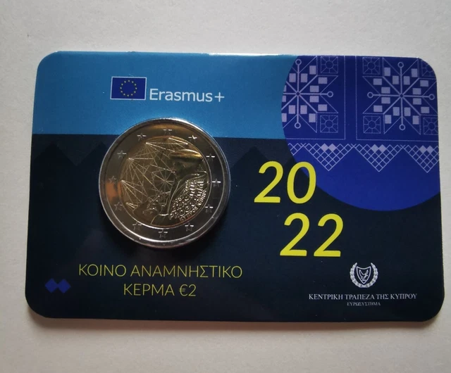 Coincard Pièce 2 Euro Commemorative Erasmus Chypre 2022