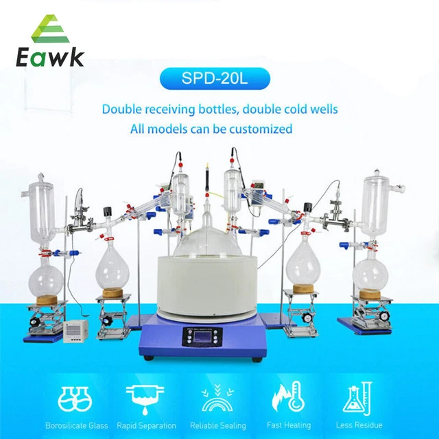 Lab Short Path Distillation With Heating Mantle Double Condenser Distiller