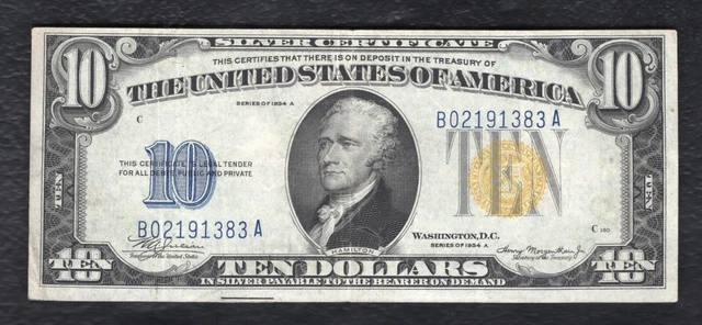 Fr 2309 1934-A $10 Ten Dollars “North Africa” Silver Certificate Ef (B)