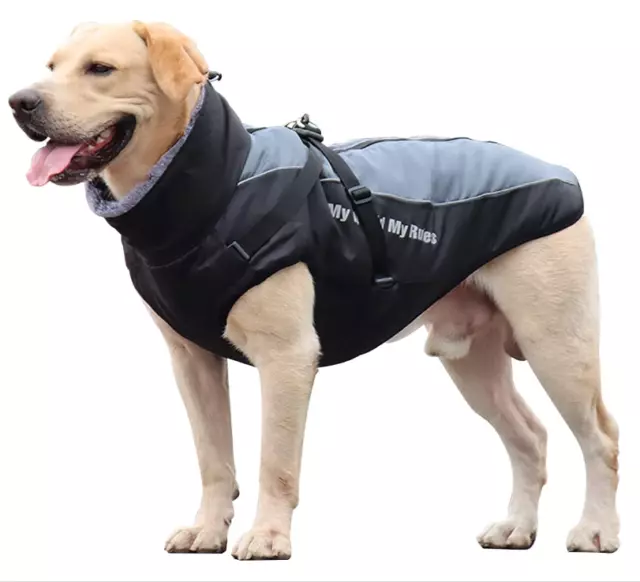 Dog Coat Jacket Reflectable Weather Waterproof Cotton Rain Outdoor Windproof 4XL