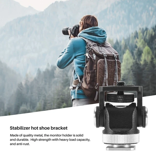 Hot Shoe Monitor Supporto Flash Microphono Supporto Flash Fotocamera Vite 1/4 Pollici Bracke Q7V3 2