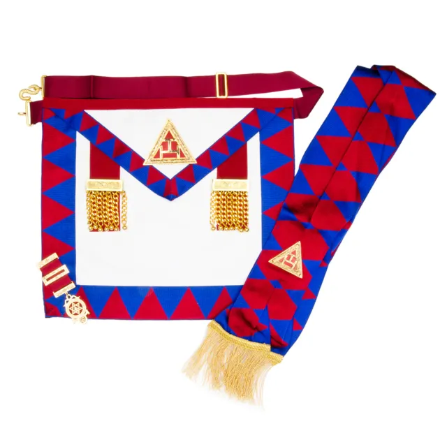 Masonic Lambskin Royal Arch Principals Apron, Sash, Jewel & Gloves RA Chapter