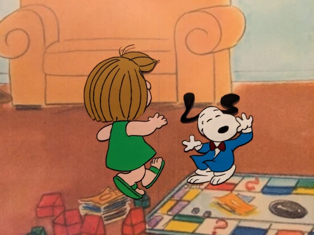 PEANUTS ANIMATION CEL Charles Schulz Art Charlie Brown And Snoopy Show ...