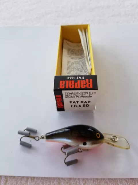 RAPALA FAT RAP FR-5 FR5 Crankbait Lure HTF Silver Blue Org Belly