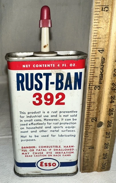 Antique Esso Rust Ban 392 Handy Oiler Tin Litho Humble Oil Can Houston Texas Tx