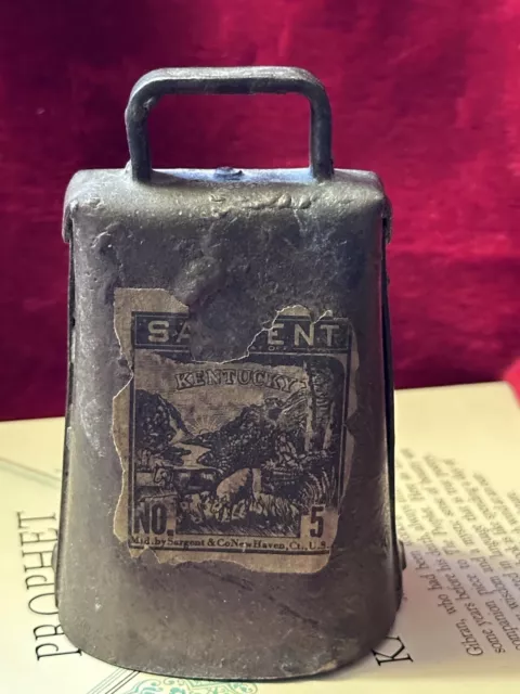 Antique Cow Bell Sargent Co Kentucky New Haven Ct Hand Forged Iron