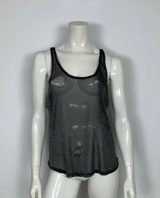 ZARA MAGLIA BLUSA top donna usato L mex30 canotta trasparente