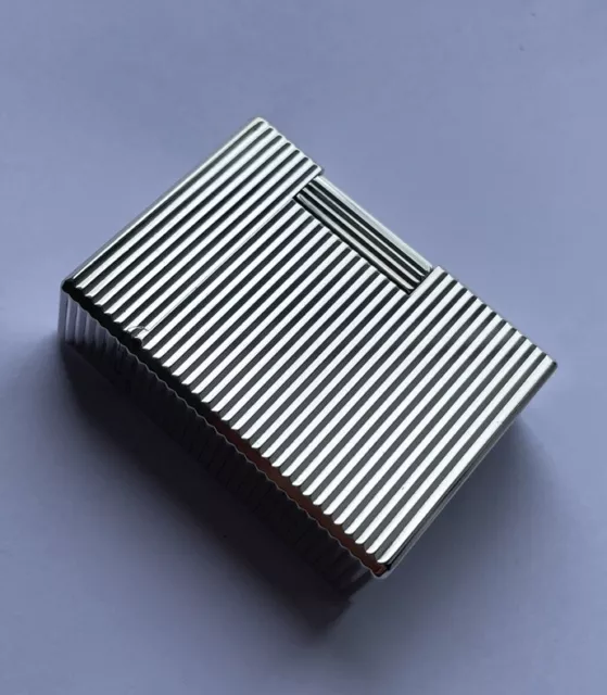 St Dupont Silver ‘Lined’ Ligne 1 (SMALL) Lighter -  Fully Overhauled & Superb