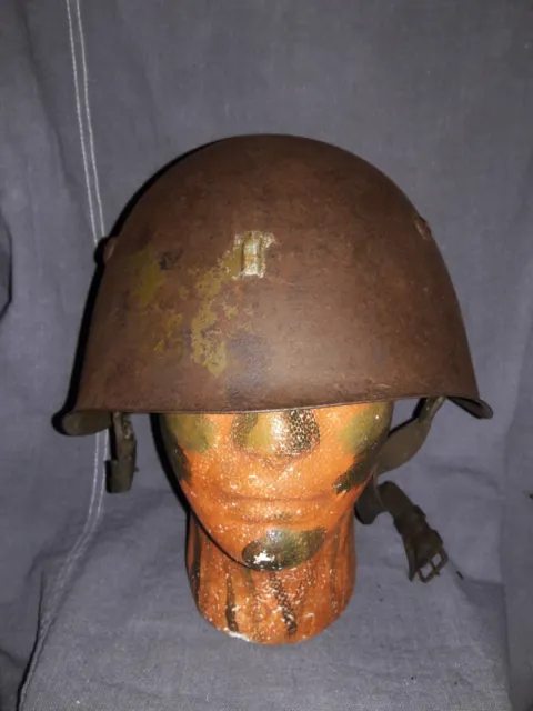 Original Bulgarian Steel Helmet & Liner Ww2 / Cold War