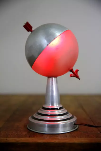 Vintage mid century Atomic space age eye ball table lamp Light worlds fair arrow