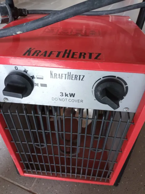 Heizlüfter KraftHertz 3-KW. 3000 Watt Heizlüfter  Rot.