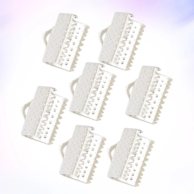 100 PIEZAS Hebillas de cierre Cordón Terminada Pinza de cinta Crimps Pulsera opcional