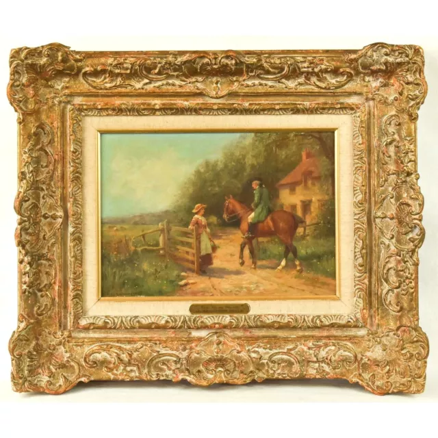 Original Antique JOHN SANDERSON-WELLS English Equestrian Rider Oil Painting