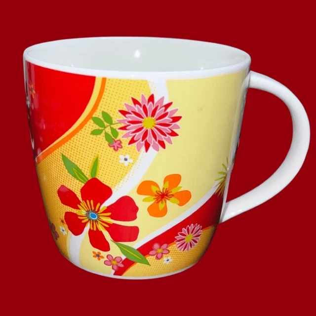 2007 Starbucks 15 Fl Oz Tropical Floral Pattern Coffee Mug Cup Tea Mug