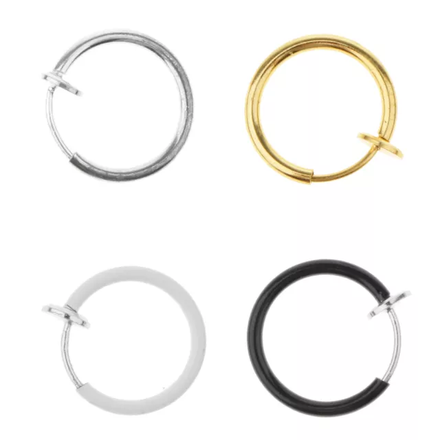 4pcs Non-piercing Rond Septum Cintre Clip-on Faux Anneau De Nez Non Piercing