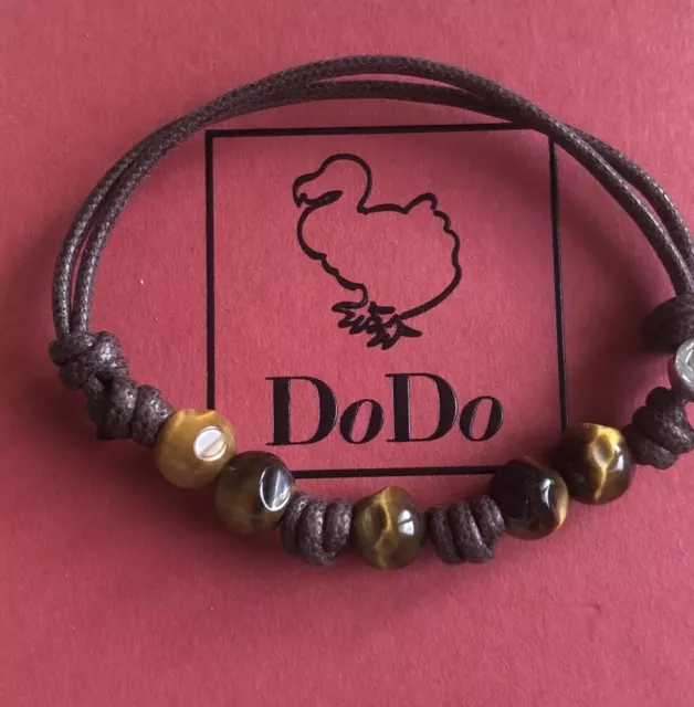 DODO POMELLATO BRACCIALE Unisex Occhio Di Tigre Sigillo Argento