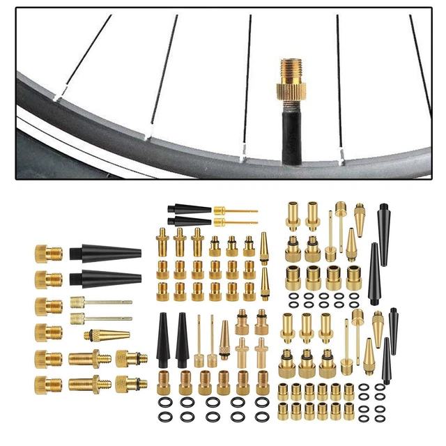 Yizhet Set Adattatori Valvole Per Bicicletta - Convertitore Presta, Schrader, Dunlop In Ottone, Con Ago Per Palloni (5 Pezzi)