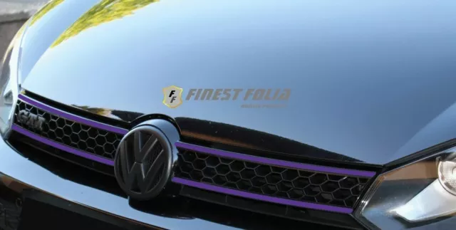 Hellviolett Kühlergrill Stripes passend für Golf 6 Aufkleber R GTI GTD Folie