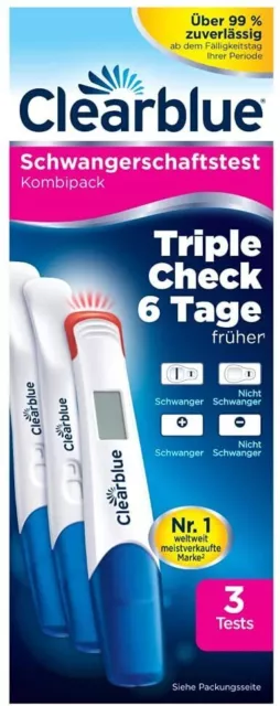 3x Clearblue Triple Check Ultra Früh 3er