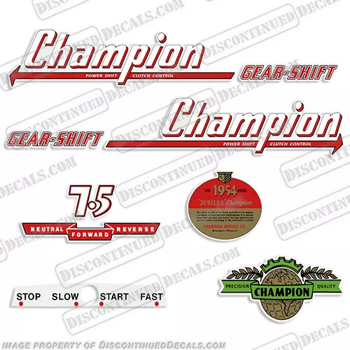 Fits Champion 1954 7.5hp Golden Jubilee Outboard Decals