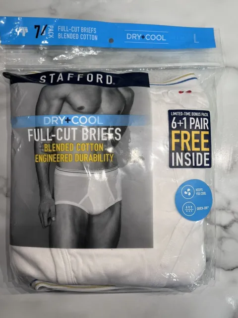 Stafford 6 Pack Blended Cotton Full-Cut Briefs (Blues, Medium)