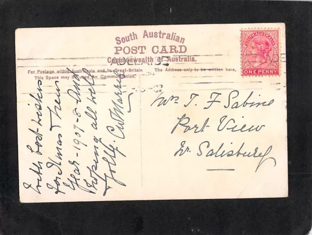B2621 Australia SA St Peters Cathedral Adelaide pu1907 vintage postcard 2