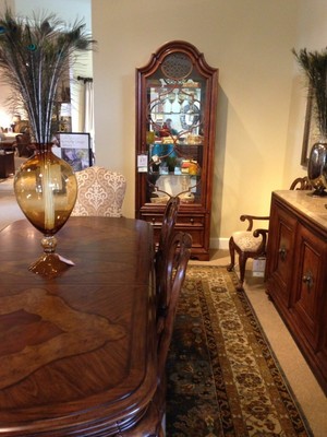 Thomasville Furniture Cassara Dining Set, Table, Chairs & Curio 2