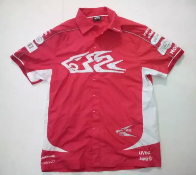 Holden Racing Team, Men's Red/White Button-up Short Sleeve Shirt; Size M.