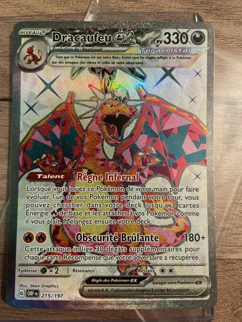 Dracolosse Ex 159/197 Téracristal - Coffret 10 Cartes Pokémon Françaises Ultraboost Écarlate Et Violet Flammes Obsidiennes