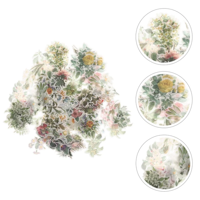 120 Pcs Vintage Flower Stickers Scrapbooking Decals Journal Water Bottle 2