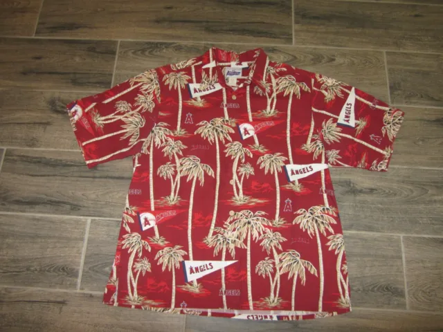 ANAHEIM ANGELS MLB Baseball Reyn Spooner Hawaiian Shirt 2XL Cotton Red  Genuine $61.12 - PicClick