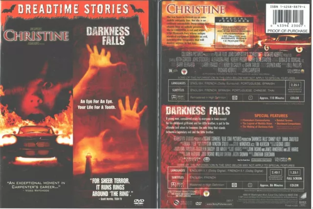 Dreadtime Double : Stephen King's Christine + Darkness Falls- Rare Neuf Oop DVD