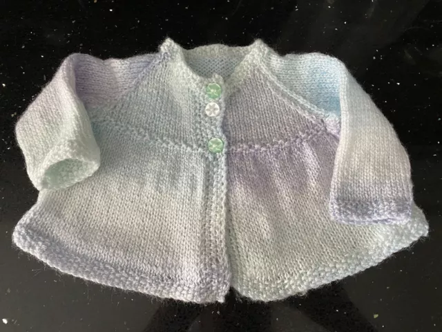 New hand knitted Ombre baby cardigan 0 to 3 months matinee jacket coat Girls