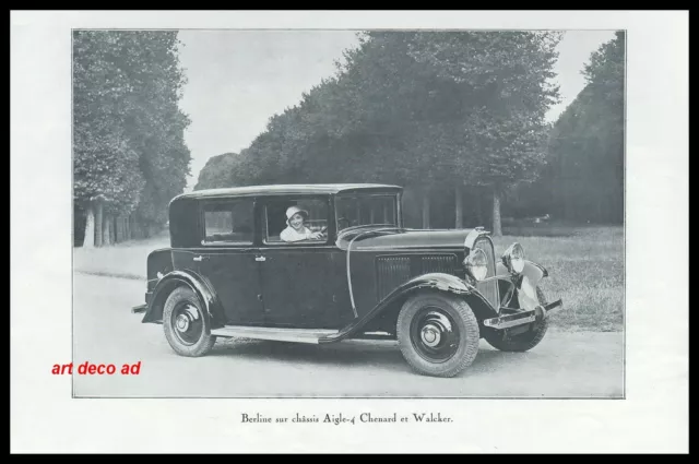 Publicite  Chenard & Walcker Berline Automobile Car   Ad  1932  - 2H