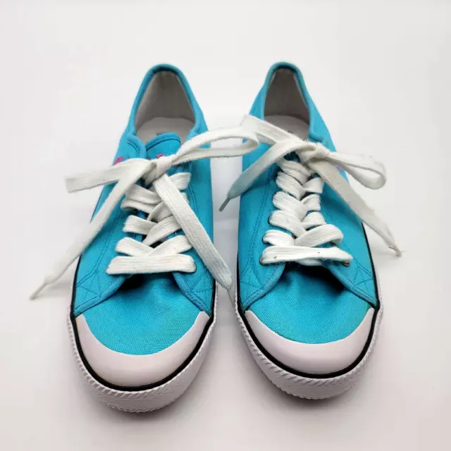 Polo Ralph Lauren Women's Size 7 Light Blue Canvas Low Top Sneakers Shoes