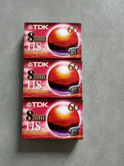 3X Cassette TDK 8MM HS60 PAL /SECAM Neuve