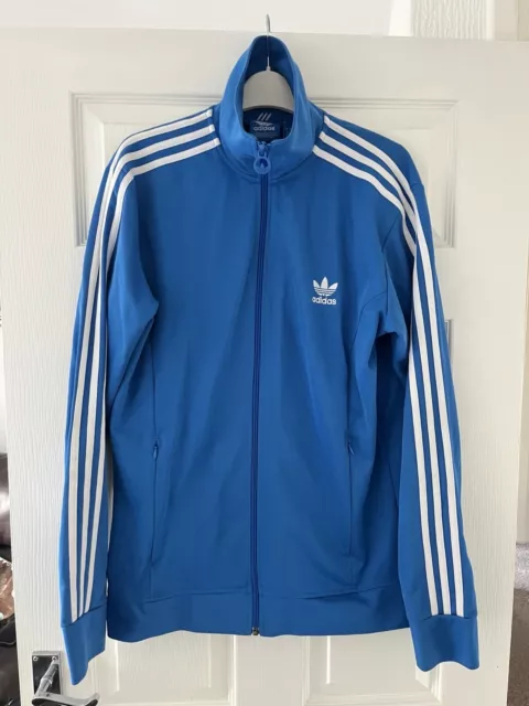 Adidas Track Top Tracksuit Jacket Funnel Retro Blu Medium M Ptp 21” Firebird