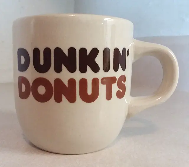Vintage Dunkin' Donuts Diner Restaurant Thick Ceramic Coffee Cup Mug Retro Rare