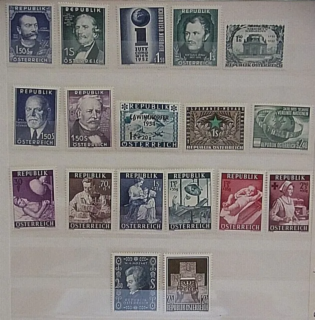 "Lot aus Jahrgang ,,Österreich 1952 - 1956" Postfrisch