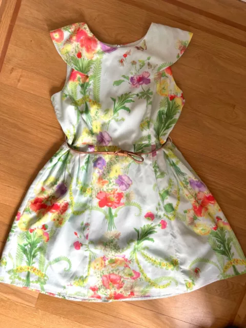 Girls Summer Dress Ted Baker Age 10 Mint Green with Pretty Floral Print